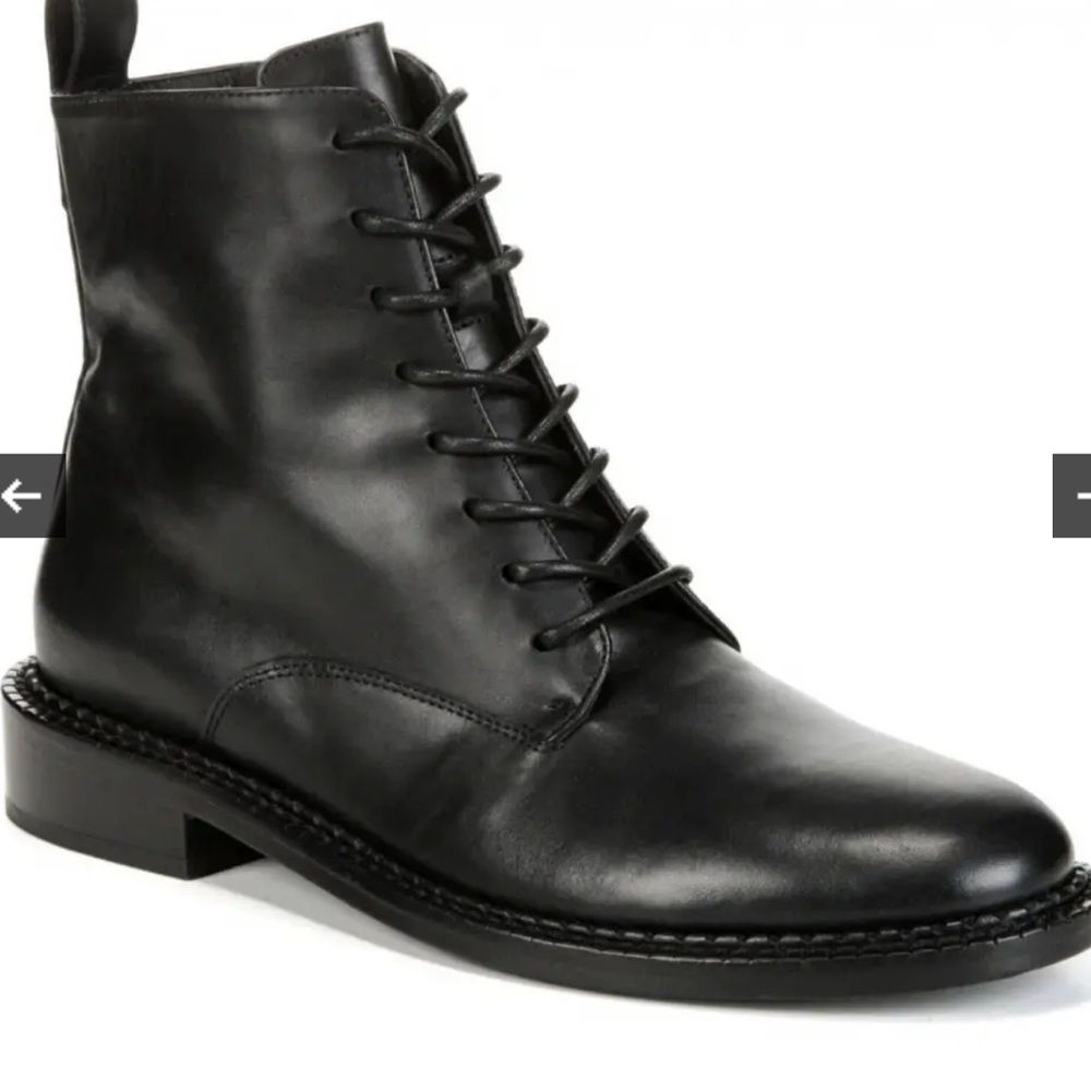 Vince Leather Ankle Boots with laces and zippers
